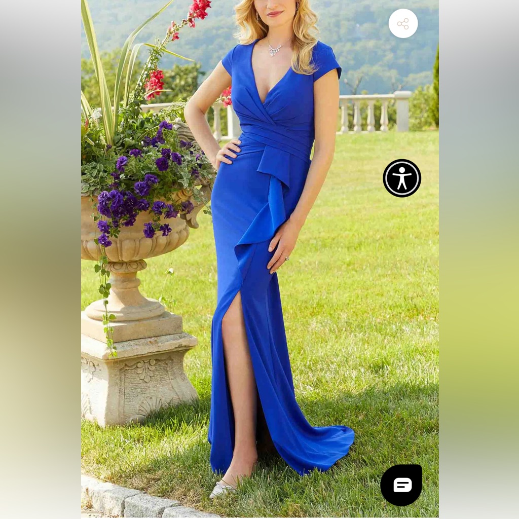 *Black* Sheath Crepe Mother Of The Bride Dress With High Slit By Mgny